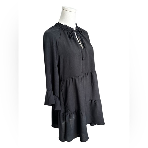SHOW ME YOUR MUMU Viola Black Tiered Mini Dress Women Size XS $168 MSRP - Picture 4 of 11